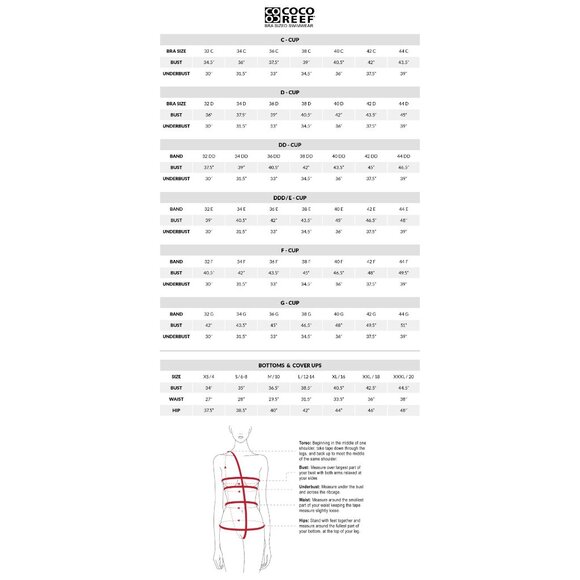 Coco Reef Perfectionfit Underwire Bikini Top White/Teal Adjustable Straps 34C - Picture 7 of 7